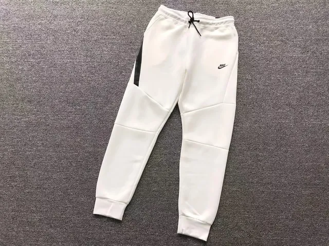 Nike Tech Fleece Joggers White with Black Panel
