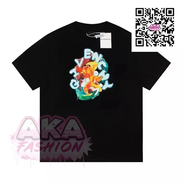 Givenchy Graphic T-Shirt Flame Logo Print