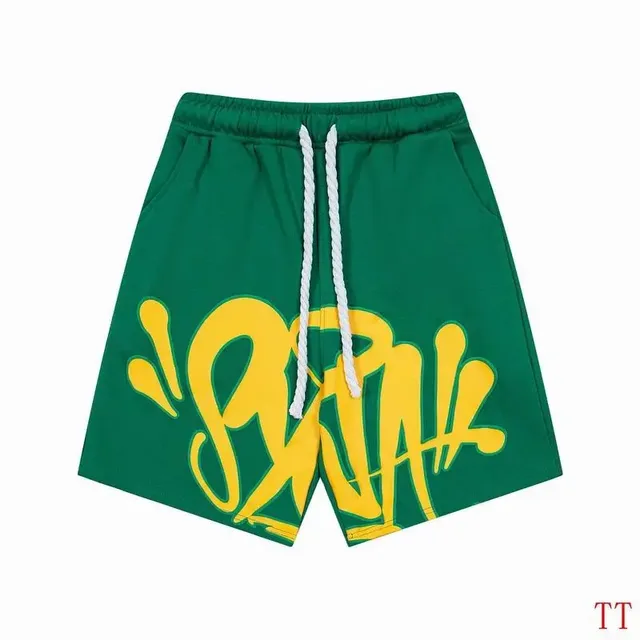 Graffiti Print Shorts Bold Yellow Logo