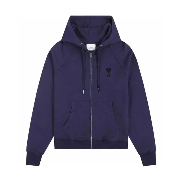 AMI Paris Zip-Up Hoodie Heart Logo