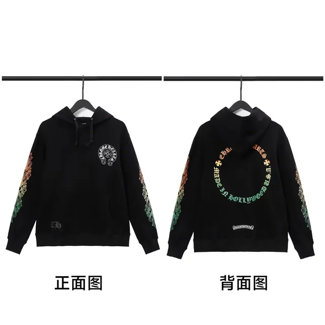 Chrome Hearts Hoodie Rainbow Floral Sleeve