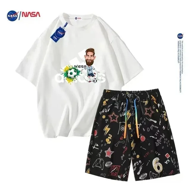 Adidas × Argentina National Team T-Shirt and Shorts Set Messi NASA Graphic