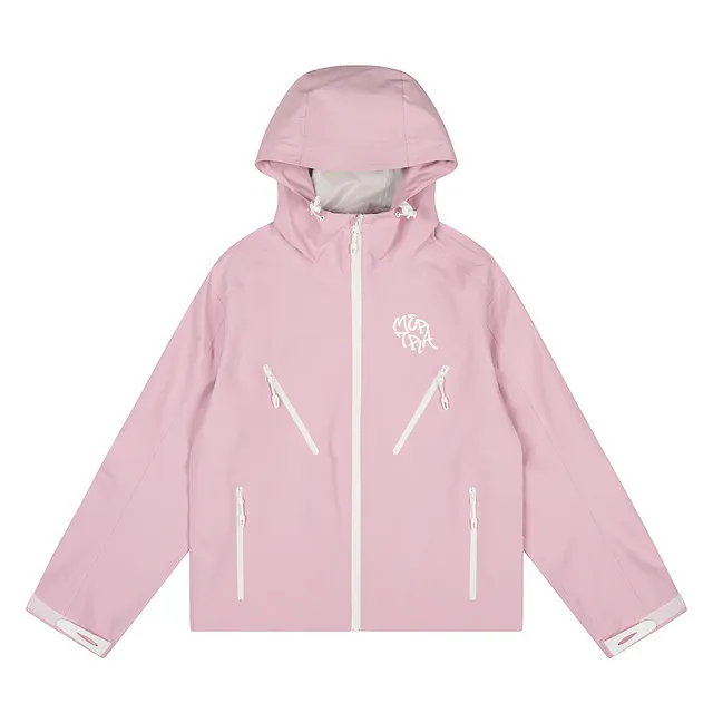 Gallery Dept. Hooded Windbreaker Pink with White Zippers