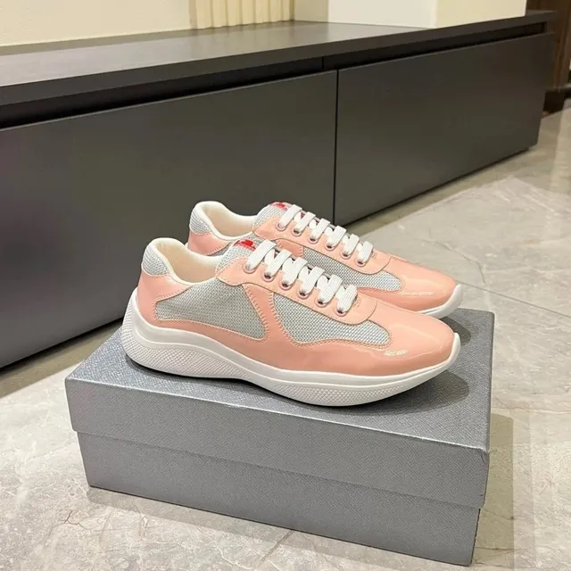Prada Linea Rossa Trainer Pink Patent and Mesh