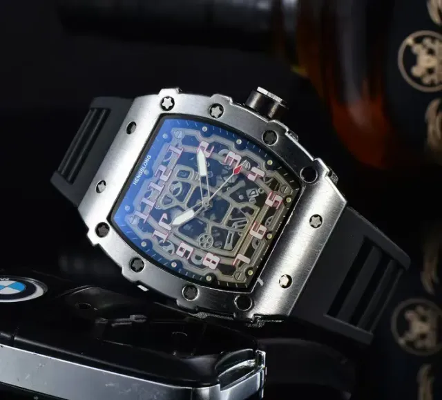 Richard Mille Square Skeleton Watch Blue Dial with Exposed Movement