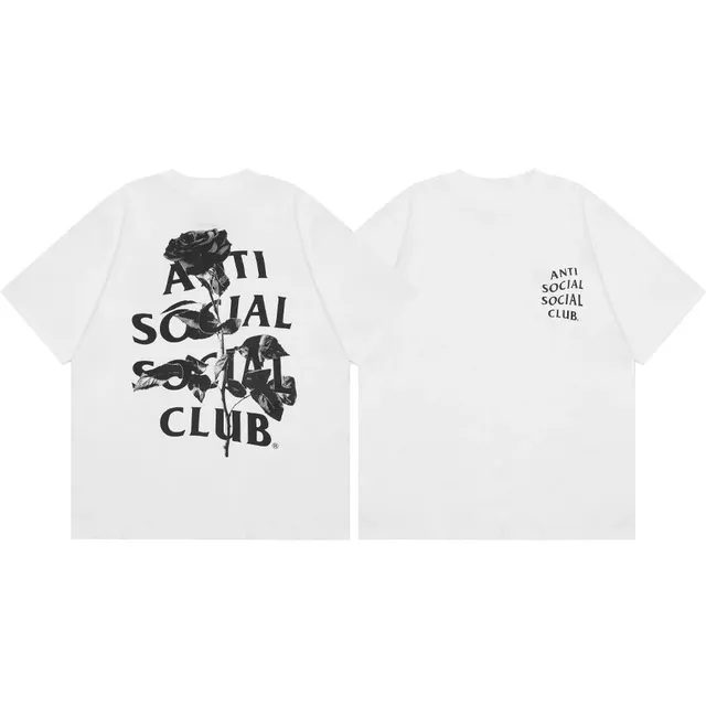 Anti Social Social Club Rose Tee Black Rose Print
