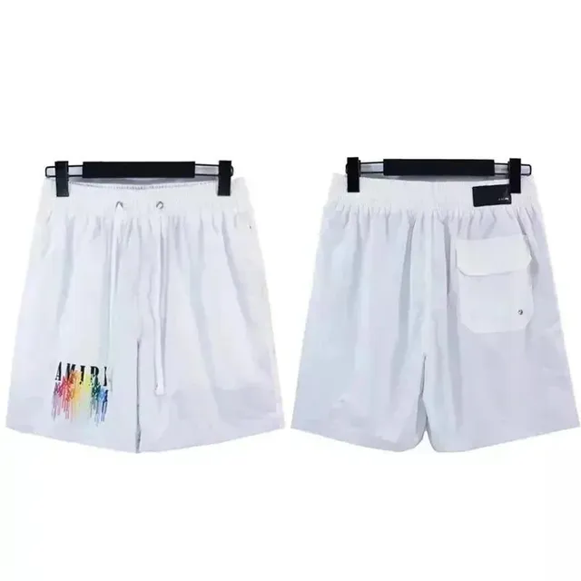 Amiri Rainbow Logo Shorts Rainbow Print