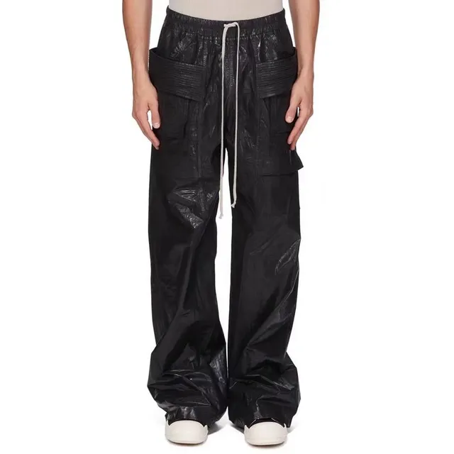 Rick Owens Cargo Trousers Crinkled Leather