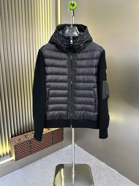 Moncler Hybrid Puffer Jacket Contrast Sleeve