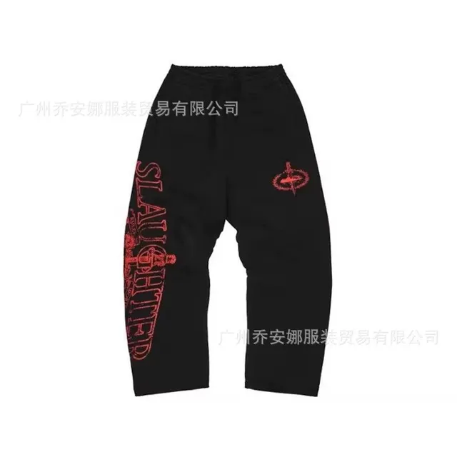 Corteiz Slaughter Sweatpants Red Logo Print