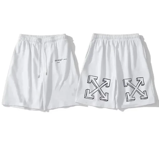 Off-White Arrow Shorts White with Diagonal Arrows