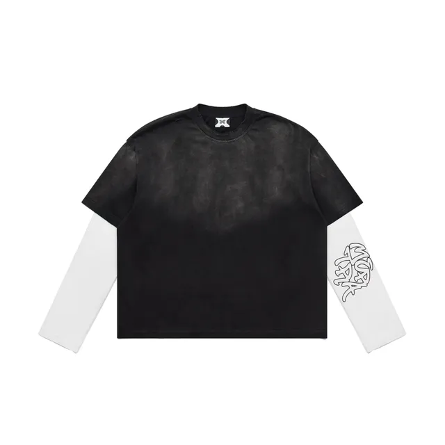 Gallery Dept. Layered Sleeve Tee Black/White Contrast