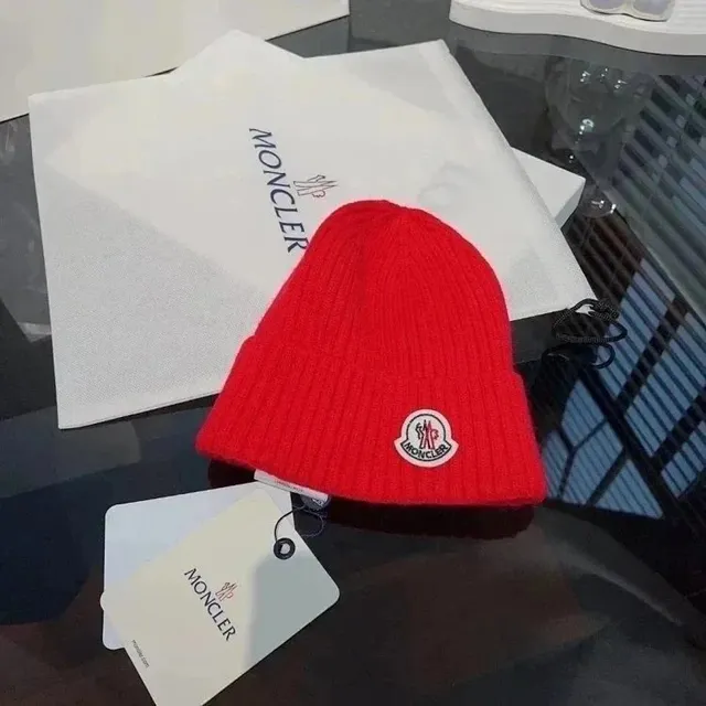 Moncler Ribbed Beanie Logo Patch