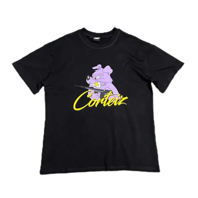 Corteiz Graphic Tee Purple Dog with Rifle
