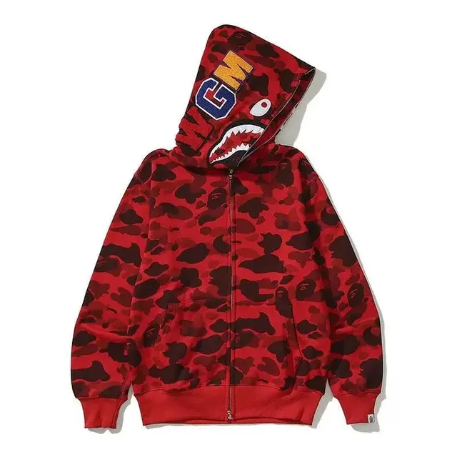 BAPE Shark Hoodie Red Camo
