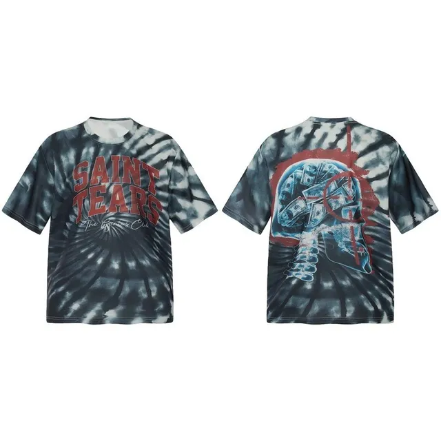 Saint Laurent T-Shirt Tie-Dye Skull Print