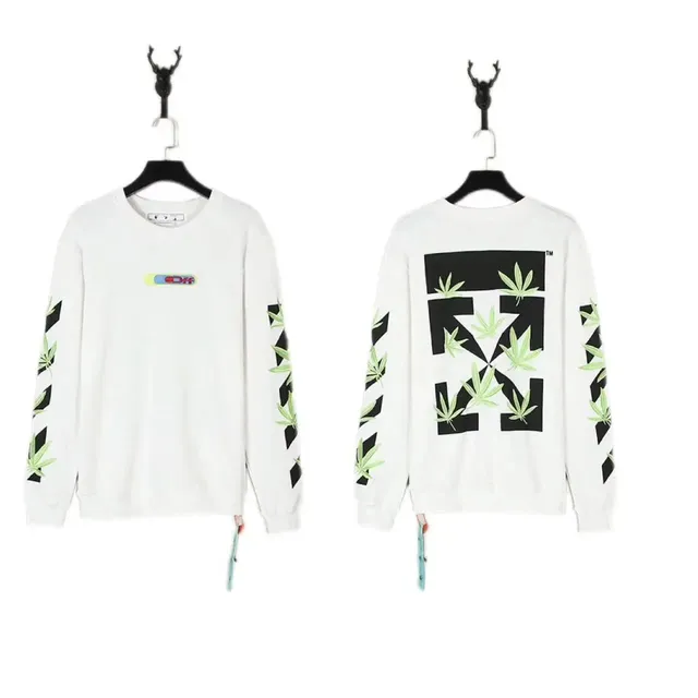 Off-White Cannabis Sweatshirt Leaf Print
