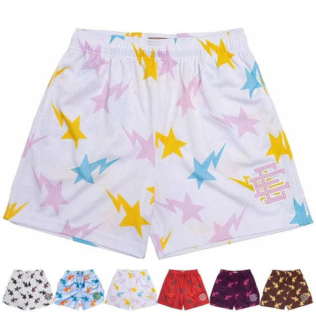 Eric Emanuel Mesh Shorts Star & Lightning Print