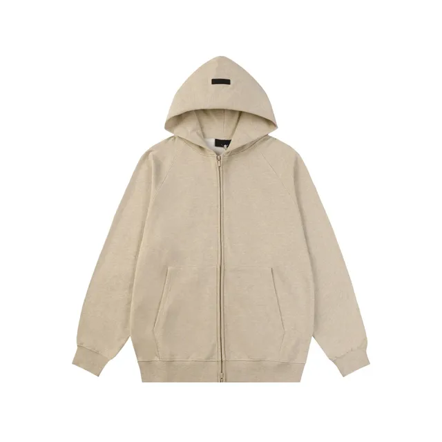 Fear of God Essentials Zip-Up Hoodie Heather Beige