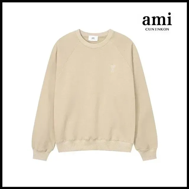 AMI Paris Crewneck Sweatshirt Beige