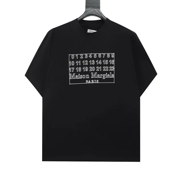 Maison Margiela Numbered Logo Tee White Number Grid Print