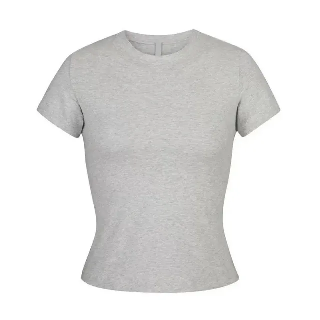 SKIMS Crop Tee Heather Grey