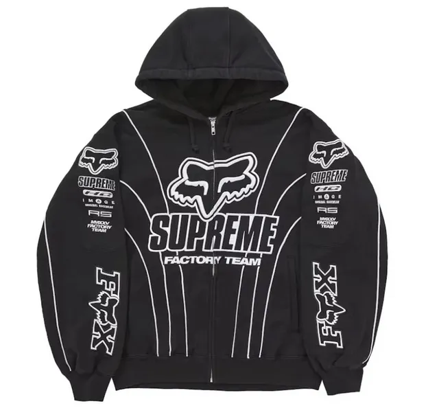 Supreme Zip-Up Hoodie Fox Racing Factory Team