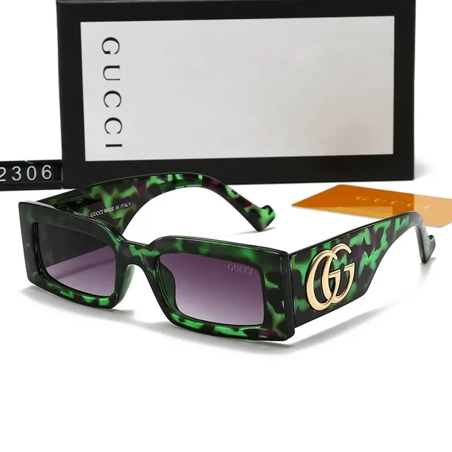 Gucci Square Sunglasses Green Camo Acetate