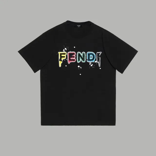 Fendi Logo T-Shirt Paint Splatter