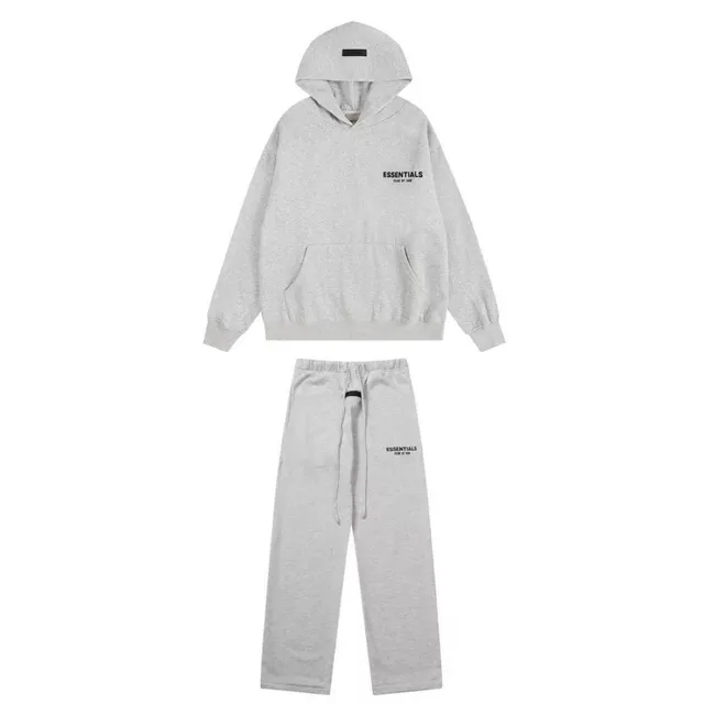 Fear of God Essentials Hoodie and Joggers Set Heather Grey