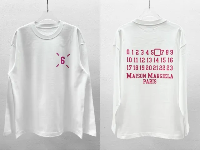 Maison Margiela Long-Sleeve Tee Number Print