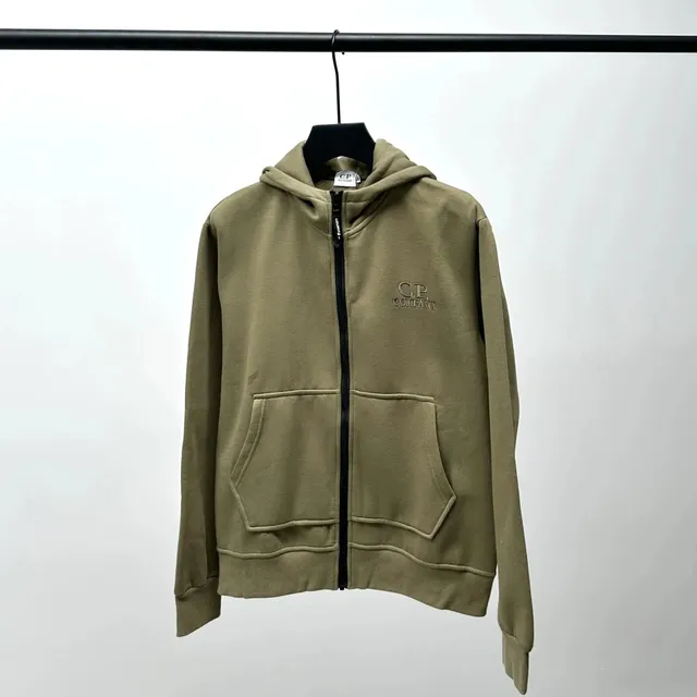 C.P. Company Zip-Up Hoodie Olive Green