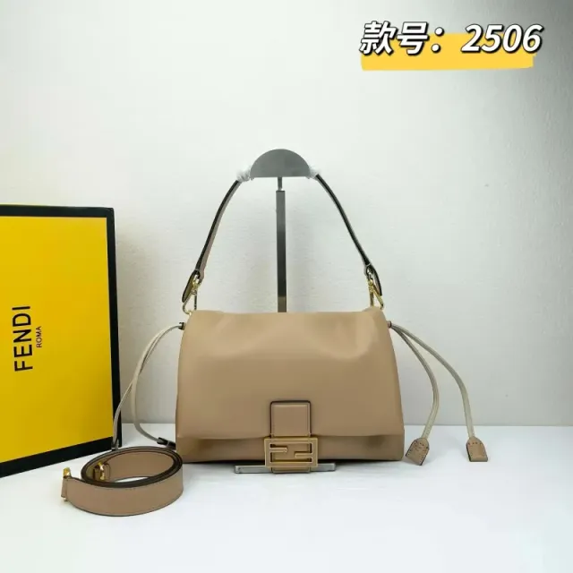 Fendi Baguette Beige Leather