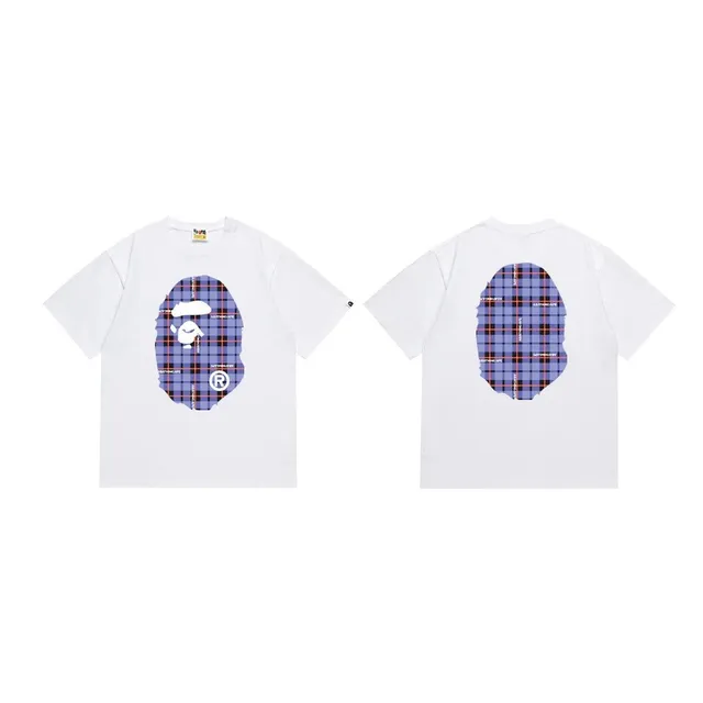 BAPE Shark Tee Plaid Ape Head