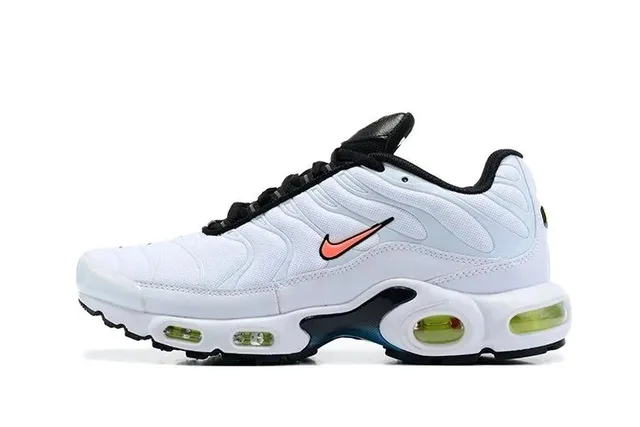 Nike Air Max Plus Triple White with Orange Swoosh