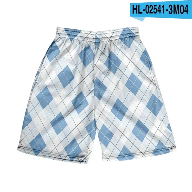 Burberry Argyle Shorts Blue and White Diamond Pattern