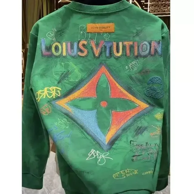 Louis Vuitton Crewneck Sweatshirt Graffiti Print