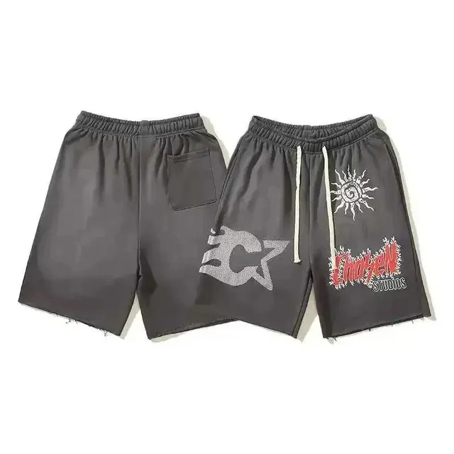 Hellstar Logo Shorts Sun & Flame Print