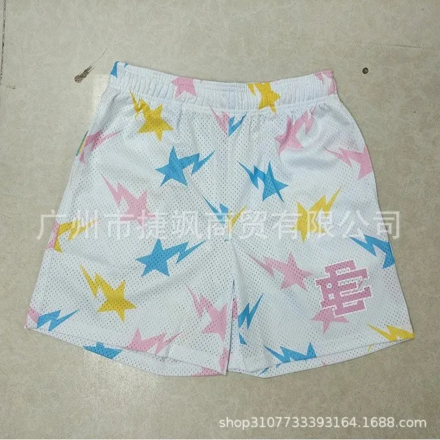 Eric Emanuel Mesh Shorts Star and Lightning Print