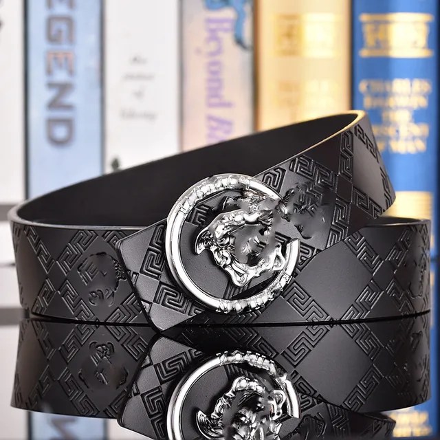 22 # Silver Buckle+Antique Medusa Black