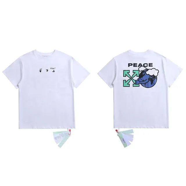 Off-White Graphic T-Shirt Peace Earth Print