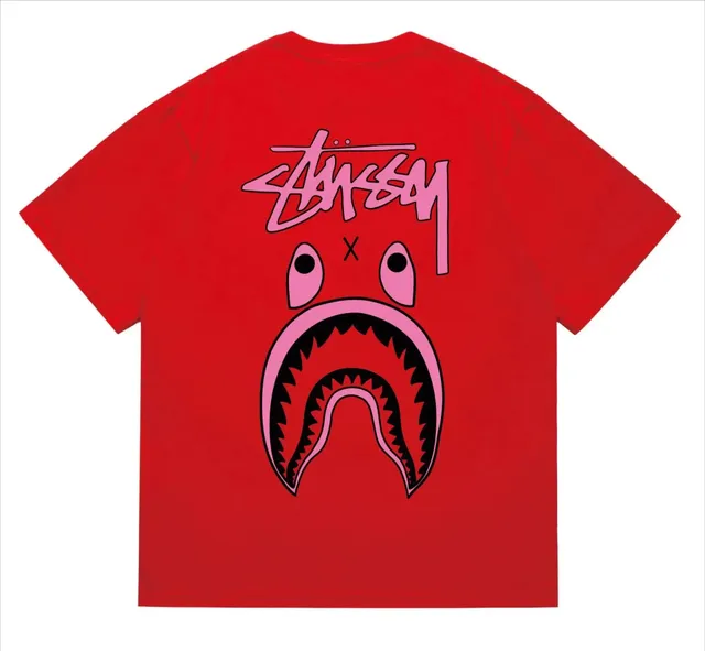Stüssy × BAPE Graphic Tee Shark Face