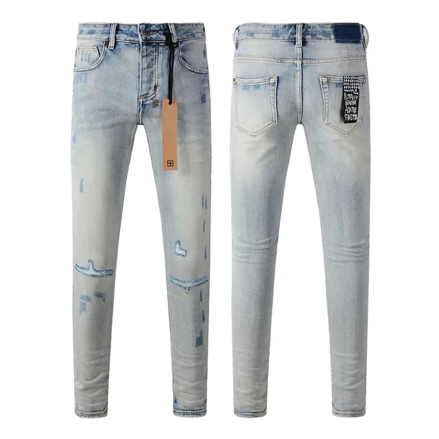 Ksubi Slim Fit Jeans Distressed Light Wash