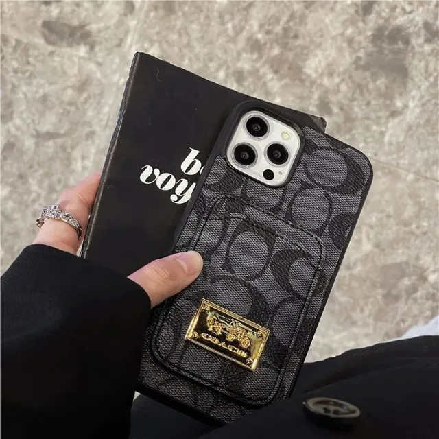 Coach Phone Case with Cardholder Signature Canvas