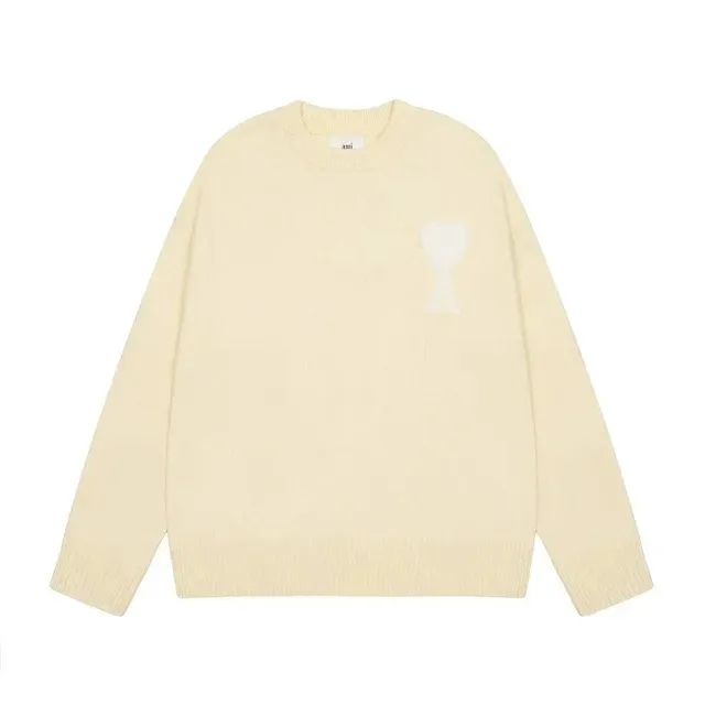 AMI Paris Cotton Knit Sweater Heart Logo