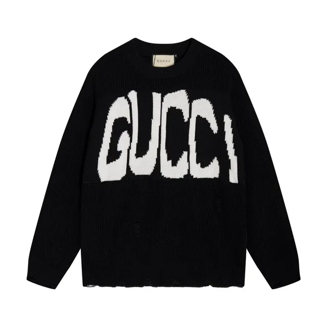 Gucci Knit Sweater Oversized Logo Intarsia