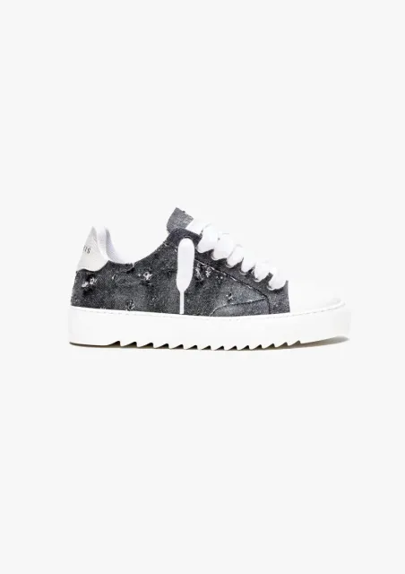 Numeris Atelier Low Top Sneaker Distressed Denim
