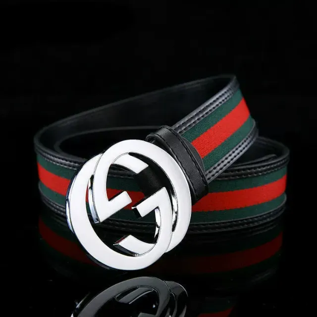 Red green cloth black silver buckle