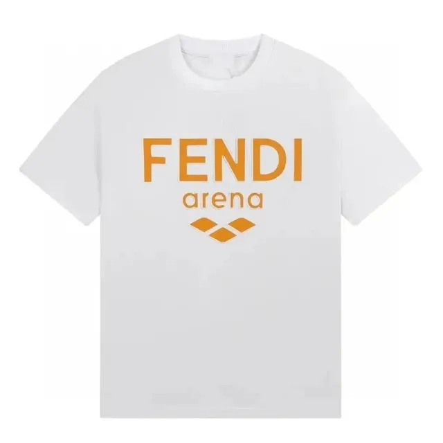 Fendi Arena Logo Tee White with Orange Print
