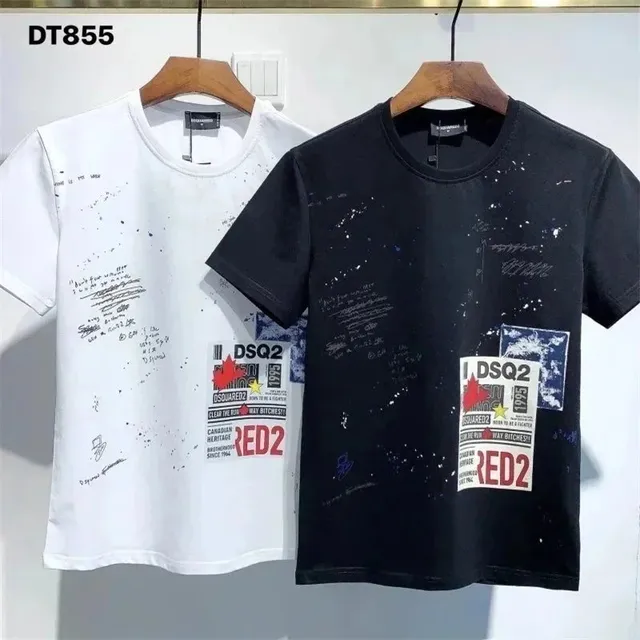 Dsquared2 Graphic T-Shirt Splatter Print with DSQ2 Patch